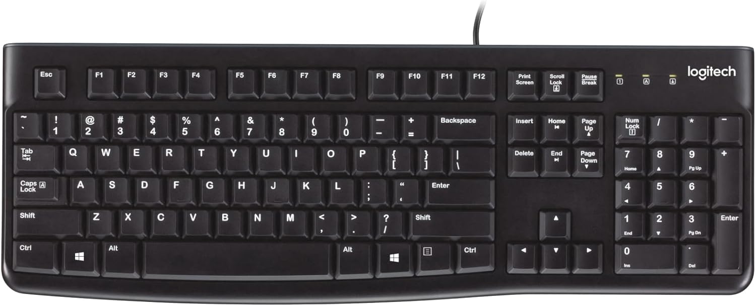 Logitech K120 Wired Keyboard for Windows - Black