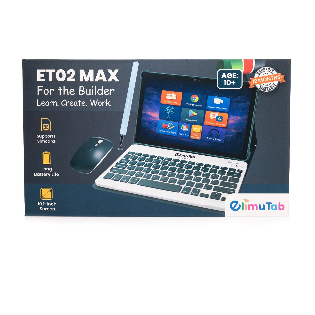 elimutab-et02-max-10-1-educational-tablet-with-touchpen-keyboard-mouse-jungle-green-safe-learning-parental-control-cbc-content-1-year-warranty