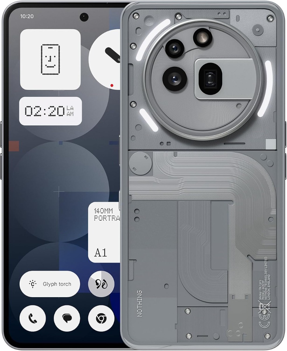 Nothing Phone 3A Pro + Free Watch 2 Pro: 6.77" 12GB RAM- 256GB ROM - Grey - Dual SIM
