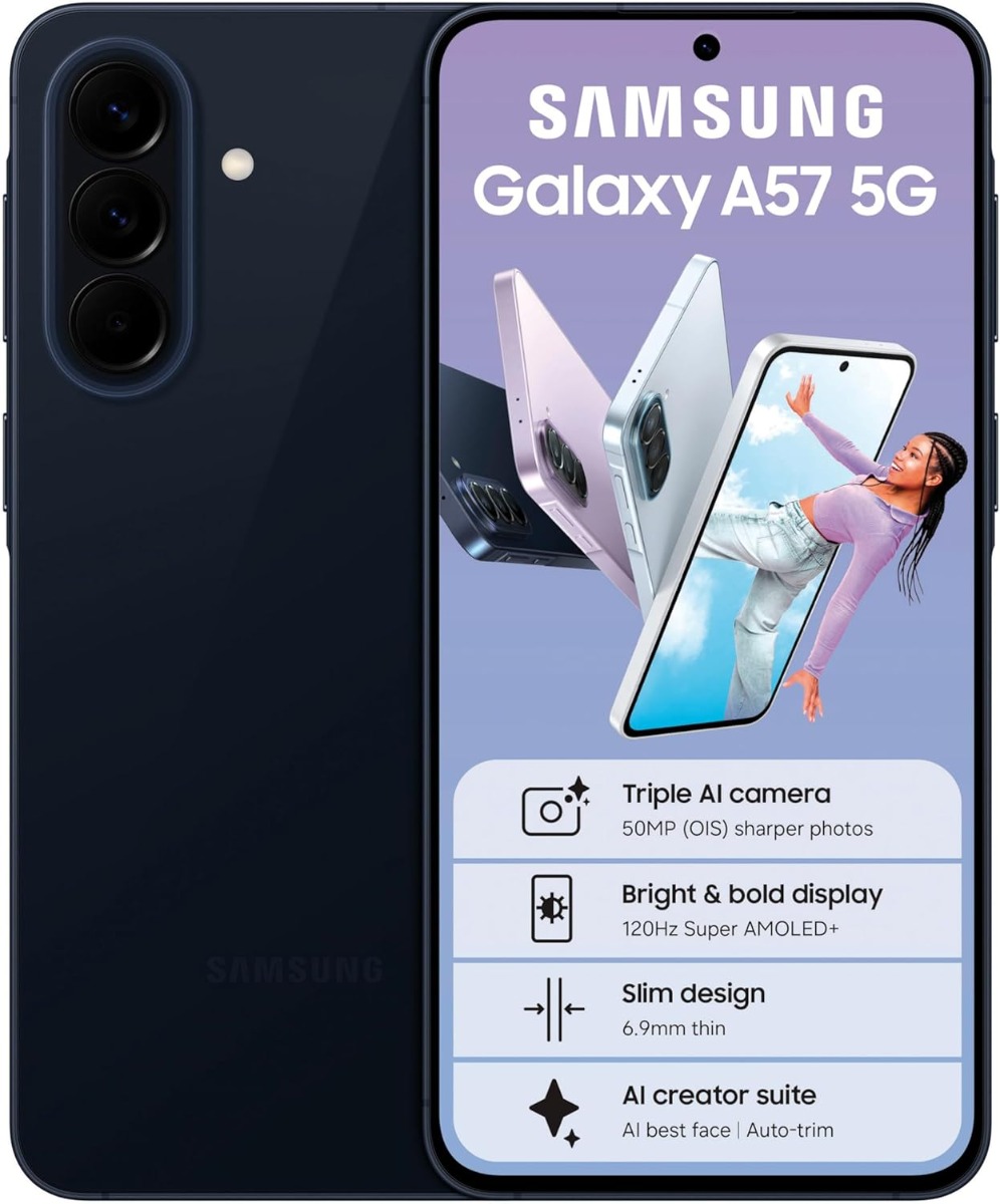 Samsung Galaxy A57 5G: 6.7″- 128GB ROM - 8GB RAM - Dual SIM - Navy