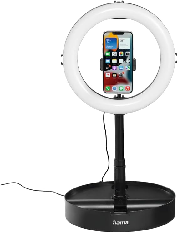 Hama "Spotlight Fold Up 102 II" LED Ring Light, Set for Smartphones, Foldable