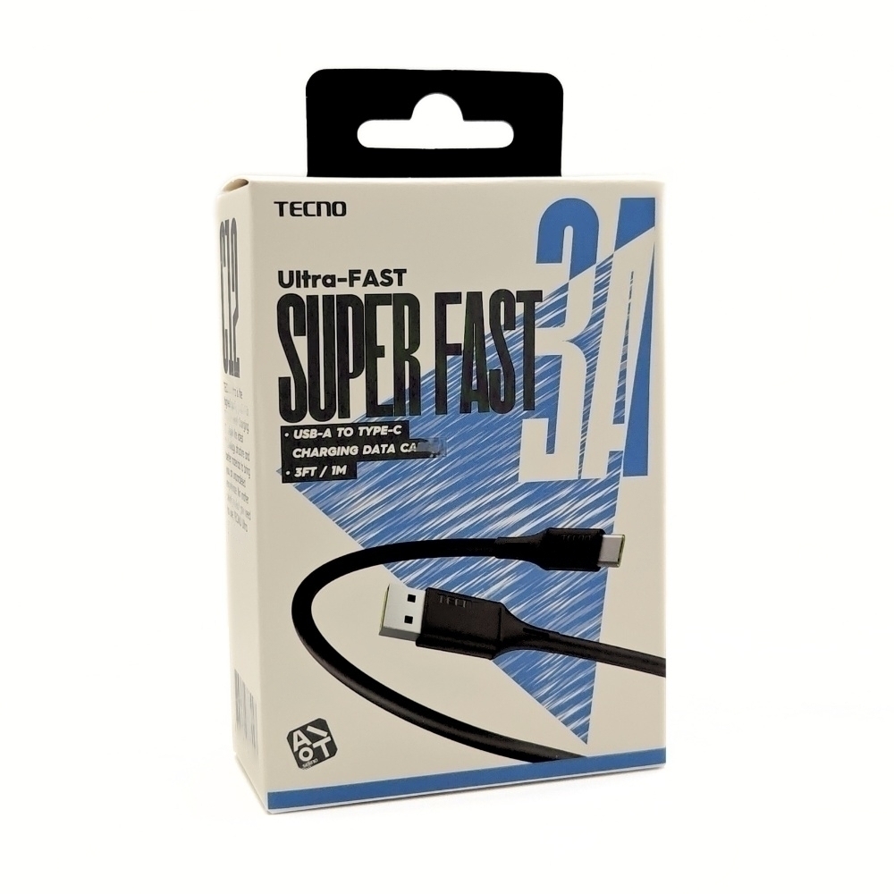 Tecno 3A Turbo Speed  USB A to C Data Cable TCDC12