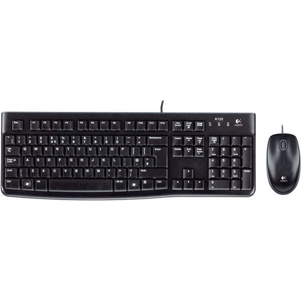 Logitech wired keyboard & mouse combo mk120 black