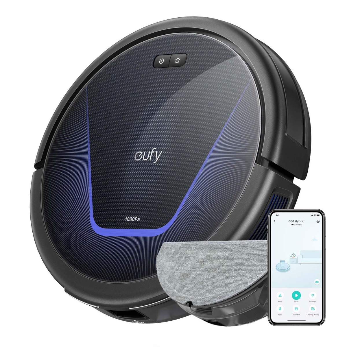 Eufy by Anker RoboVac G50 Hybrid | 2-in-1 Robot Vacuum and Mop – Black