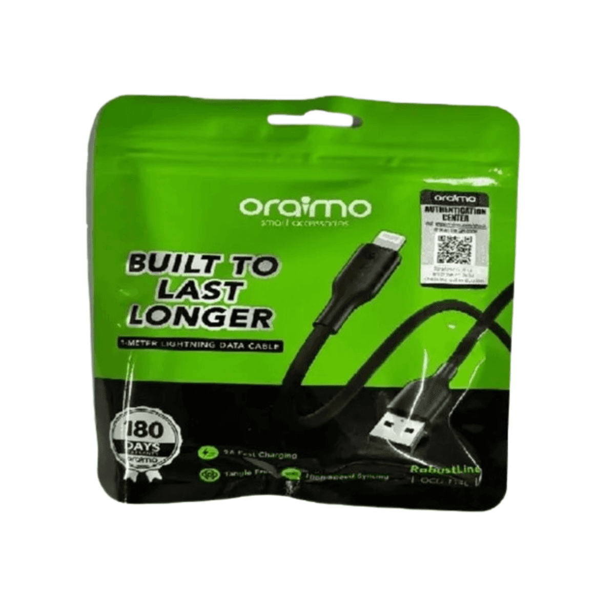 oraimo-data-cable-ocd-114l-2a-1m-black